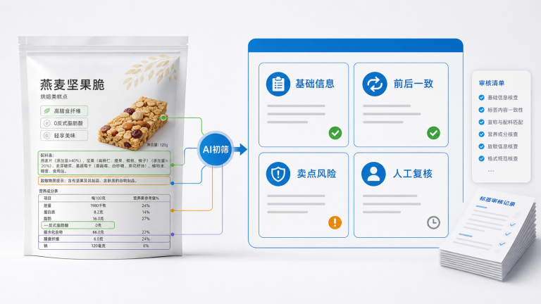 AI食品标签审核工具能查什么？从印刷前初筛到人工复核的完整说明
